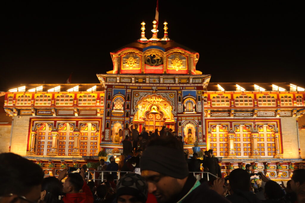 Badrinath temple night view